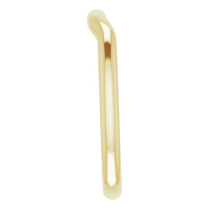14K Yellow Gold Band for 10x8 mm Emerald Ring, 3.36 mm
