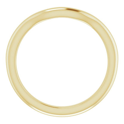 14K Yellow Gold Band for 10x8 mm Emerald Ring, 3.36 mm