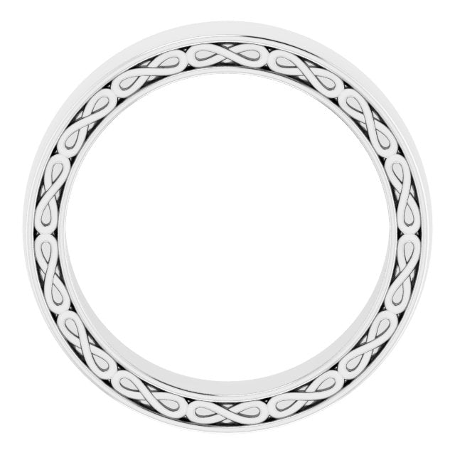 14K White Gold Infinity-Inspired Half Round Band
