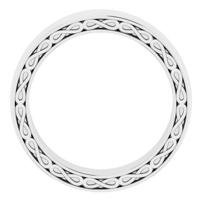 14K White Gold Infinity-Inspired Half Round Band