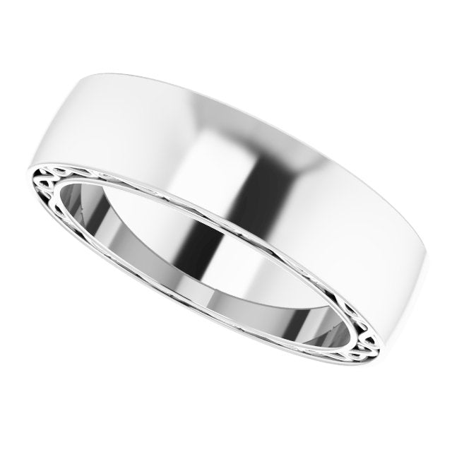 14K White Gold Infinity-Inspired Half Round Band
