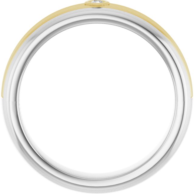 14K White/Yellow Gold .03 CTW Natural Diamond Mens Band