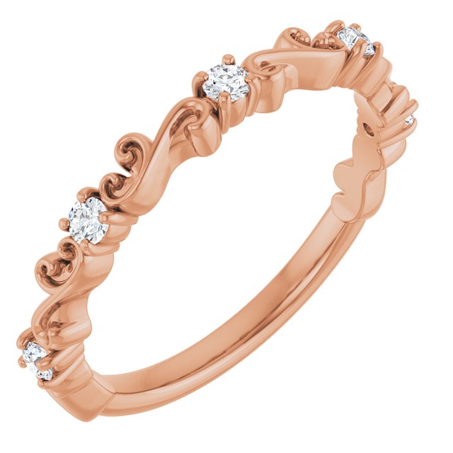 14K Rose Gold 1/6 CTW Natural Diamond Sculptural Anniversary Band