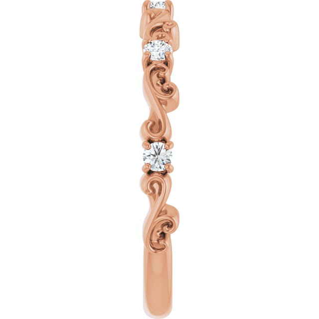 14K Rose Gold 1/6 CTW Natural Diamond Sculptural Anniversary Band