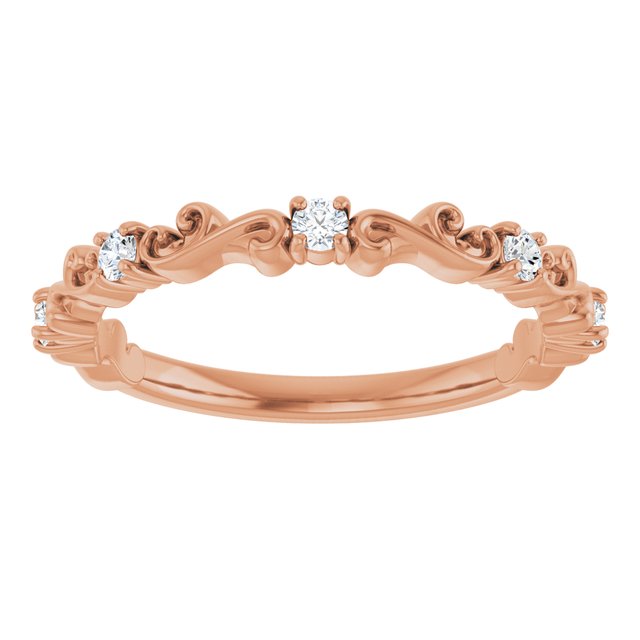14K Rose Gold 1/6 CTW Natural Diamond Sculptural Anniversary Band