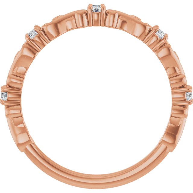 14K Rose Gold 1/6 CTW Natural Diamond Sculptural Anniversary Band