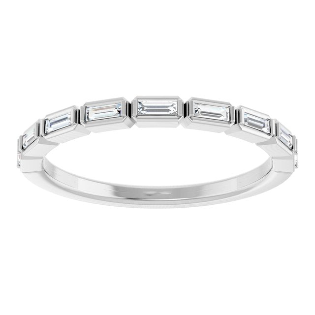 1/5 CTW Natural Diamond Anniversary Band, 2 mm, Bezel-Set