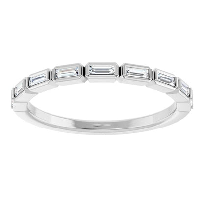 1/5 CTW Natural Diamond Anniversary Band, 2 mm, Bezel-Set