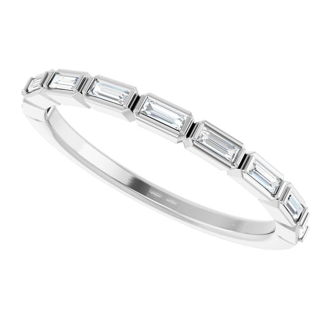 1/5 CTW Natural Diamond Anniversary Band, 2 mm, Bezel-Set