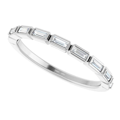 1/5 CTW Natural Diamond Anniversary Band, 2 mm, Bezel-Set