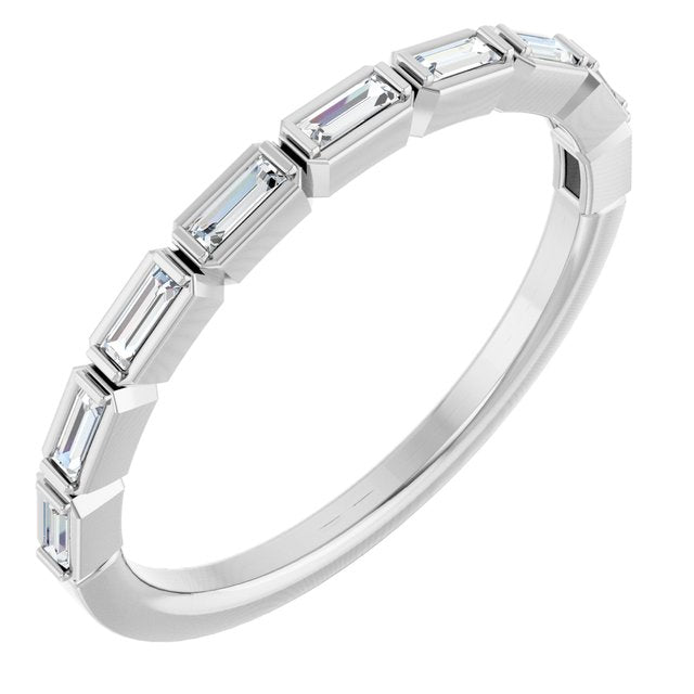 1/5 CTW Natural Diamond Anniversary Band, 2 mm, Bezel-Set