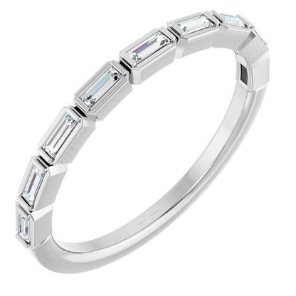1/5 CTW Natural Diamond Anniversary Band, 2 mm, Bezel-Set