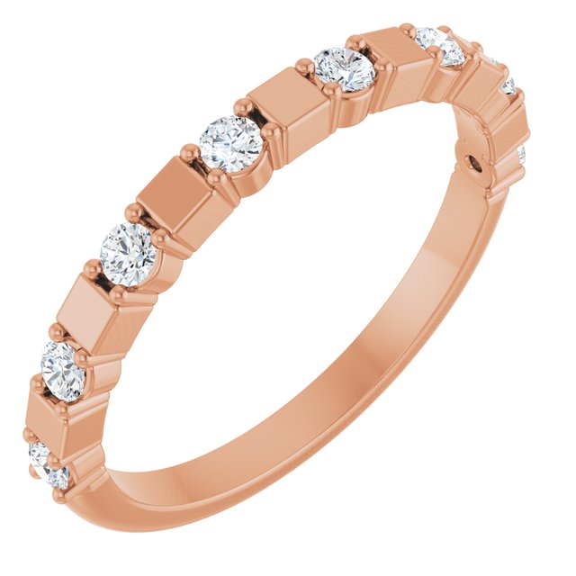 14K Rose Gold 1/4 CTW Natural Diamond Anniversary Band