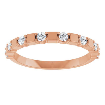 14K Rose Gold 1/4 CTW Natural Diamond Anniversary Band
