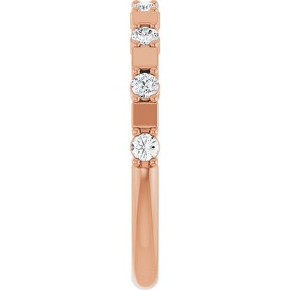14K Rose Gold 1/4 CTW Natural Diamond Anniversary Band