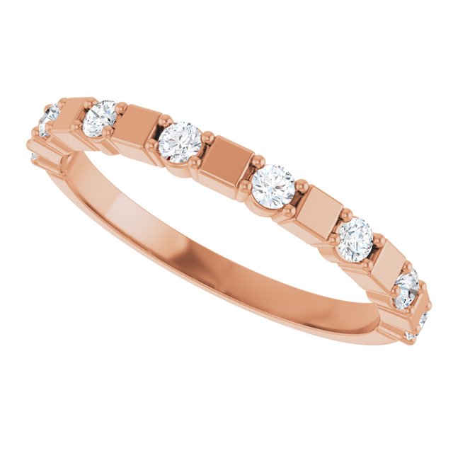 14K Rose Gold 1/4 CTW Natural Diamond Anniversary Band