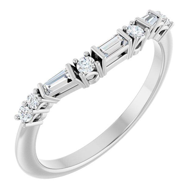 1/5 CTW Natural Diamond Contour Band, 4 mm
