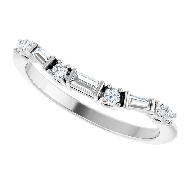 1/5 CTW Natural Diamond Contour Band, 4 mm