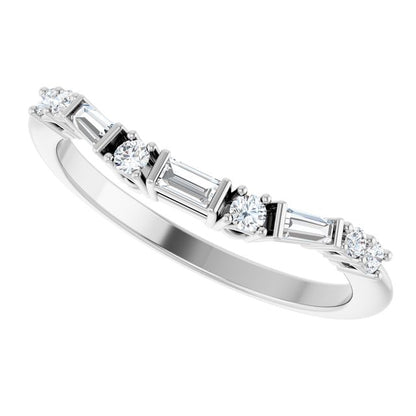 1/5 CTW Natural Diamond Contour Band, 4 mm