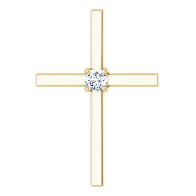 14K Yellow Gold .15 CT Natural Diamond Pendant