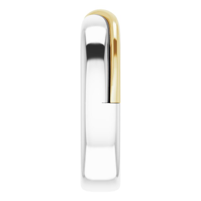 Platinum & 18K Yellow Gold Criss-Cross Half Round Band