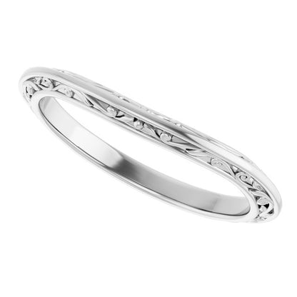 14K X1 White Gold Matching Band, 2.15 x 2.15 mm