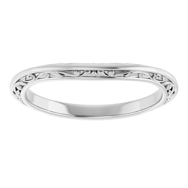 14K X1 White Gold Matching Band, 2.15 x 2.15 mm