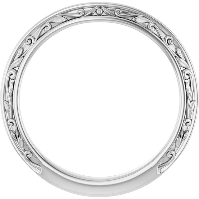 14K X1 White Gold Matching Band, 2.15 x 2.15 mm
