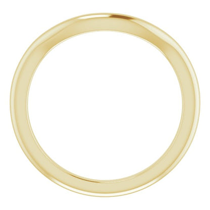 14K Yellow Gold Band for 7 x 5 mm Emerald Ring
