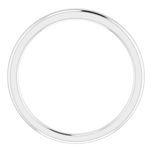 14K White Gold Band for 7x5 mm Emerald Ring, 2 mm
