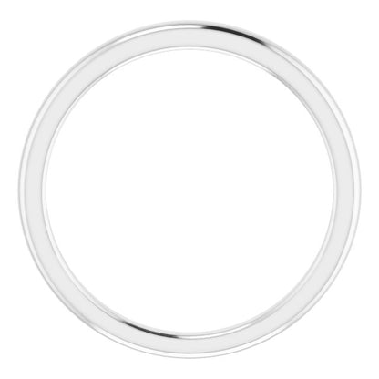 14K White Gold Band for 7x5 mm Emerald Ring, 2 mm
