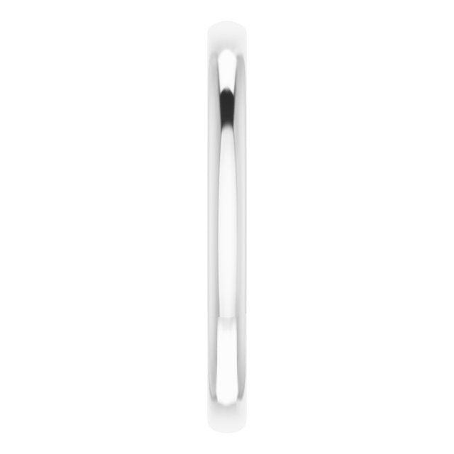 14K White Gold Band for 7x5 mm Emerald Ring, 2 mm
