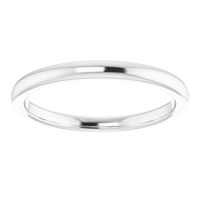 14K White Gold Band for 7x5 mm Emerald Ring, 2 mm
