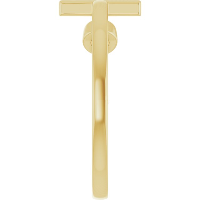 14K Yellow Gold Lab-Grown Ruby Negative Space Cross Ring