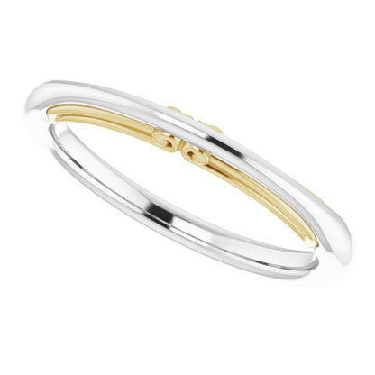 14K White & Yellow Gold Matching Band, 2.35 mm