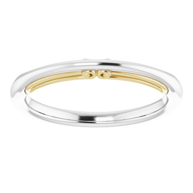 14K White & Yellow Gold Matching Band, 2.35 mm