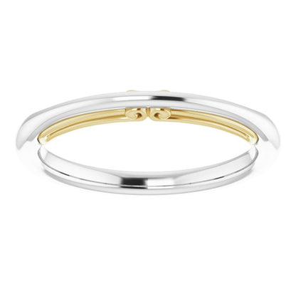 14K White & Yellow Gold Matching Band, 2.35 mm
