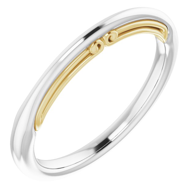 14K White & Yellow Gold Matching Band, 2.35 mm