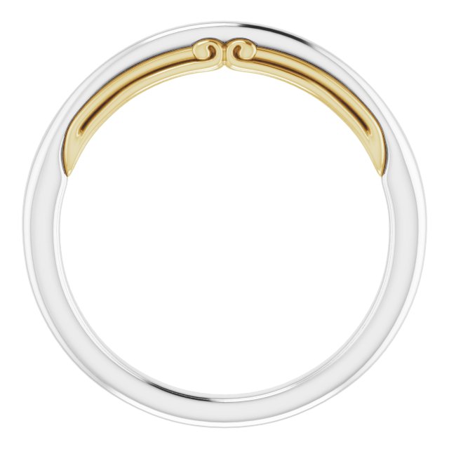 14K White & Yellow Gold Matching Band, 2.35 mm