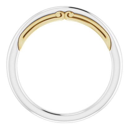 14K White & Yellow Gold Matching Band, 2.35 mm