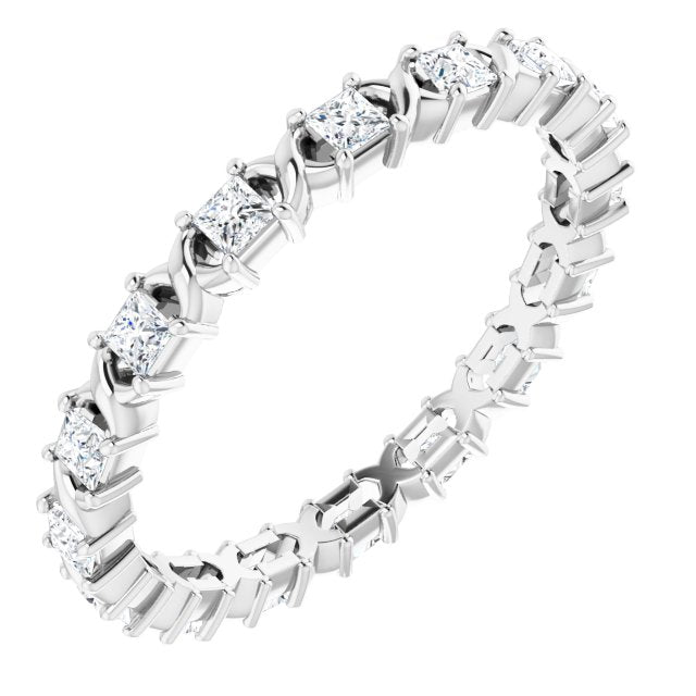 Platinum 3/8 CTW Natural Diamond Eternity Band