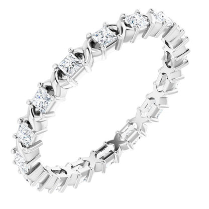 Platinum 3/8 CTW Natural Diamond Eternity Band