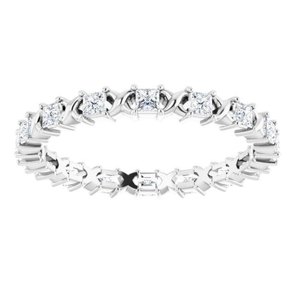 Platinum 3/8 CTW Natural Diamond Eternity Band