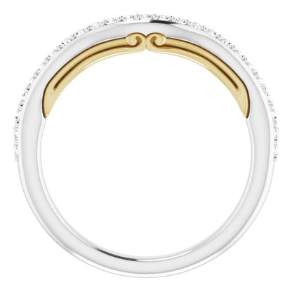 14K White & Yellow Gold 1/5 CTW Natural Diamond Band, 3.08 mm