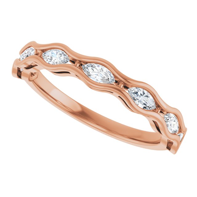 1/2 CTW Natural Diamond Anniversary Band, 2.75 mm, Scalloped Channel-Set