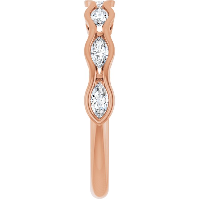 1/2 CTW Natural Diamond Anniversary Band, 2.75 mm, Scalloped Channel-Set
