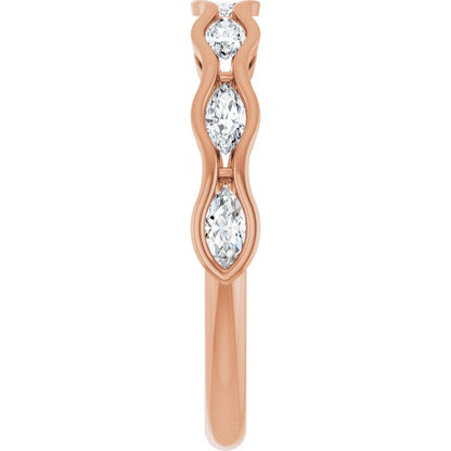 1/2 CTW Natural Diamond Anniversary Band, 2.75 mm, Scalloped Channel-Set