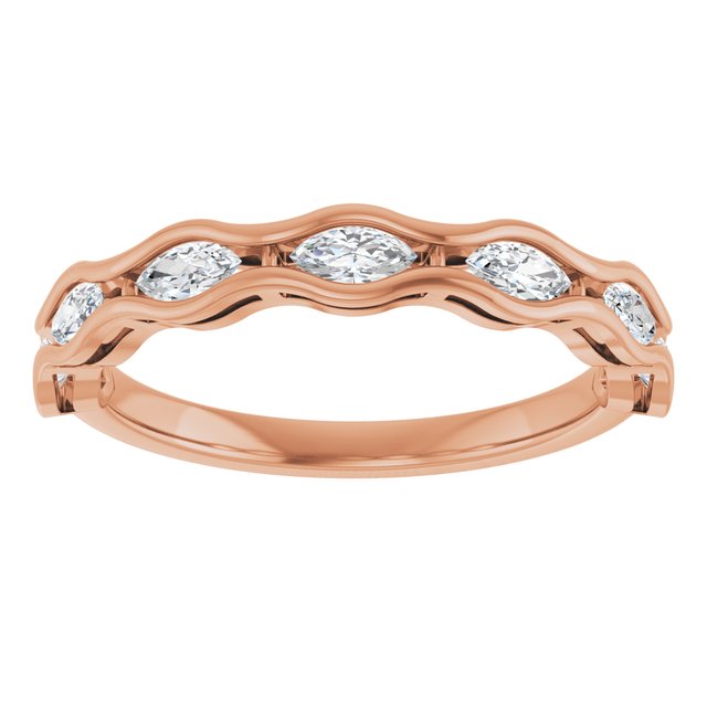 1/2 CTW Natural Diamond Anniversary Band, 2.75 mm, Scalloped Channel-Set