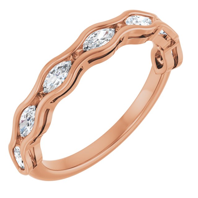 1/2 CTW Natural Diamond Anniversary Band, 2.75 mm, Scalloped Channel-Set