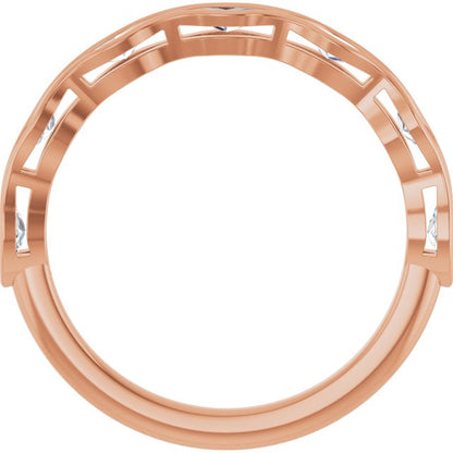 1/2 CTW Natural Diamond Anniversary Band, 2.75 mm, Scalloped Channel-Set